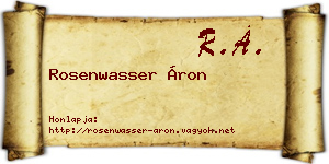 Rosenwasser Áron névjegykártya