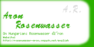 aron rosenwasser business card